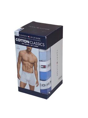 Tommy Hilfiger Mens Cotton Classics 5-Pack Boxer Briefs Medium Comfortable Blue